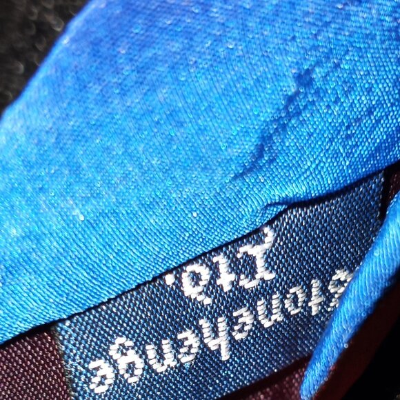 FUNKY BOLD TROPICAL PRINT FLORAL BLUE RED SILK TIE - Picture 4 of 6